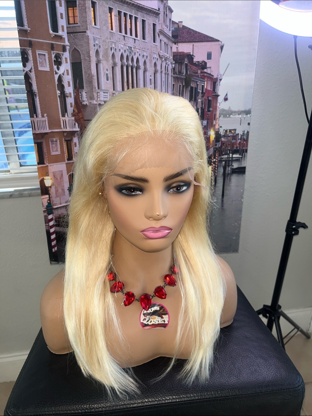 Blonde Straight Lace Front Wig - Classic Natural Look 100% human hair free part